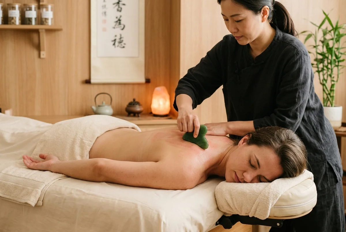 Traditionele Gua Sha schraaptherapie behandeling bij Hwa Xin Utrecht